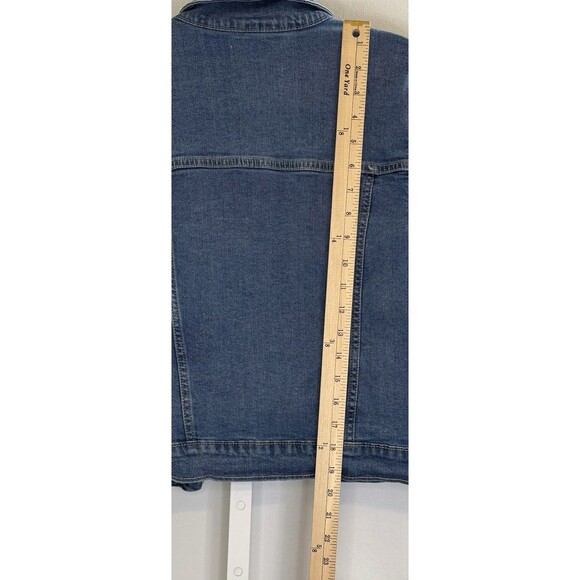 Old Navy Kids Denim Jacket XL 14-16 Classic Blue Jean Trucker Style Stretch - Picture 4 of 8